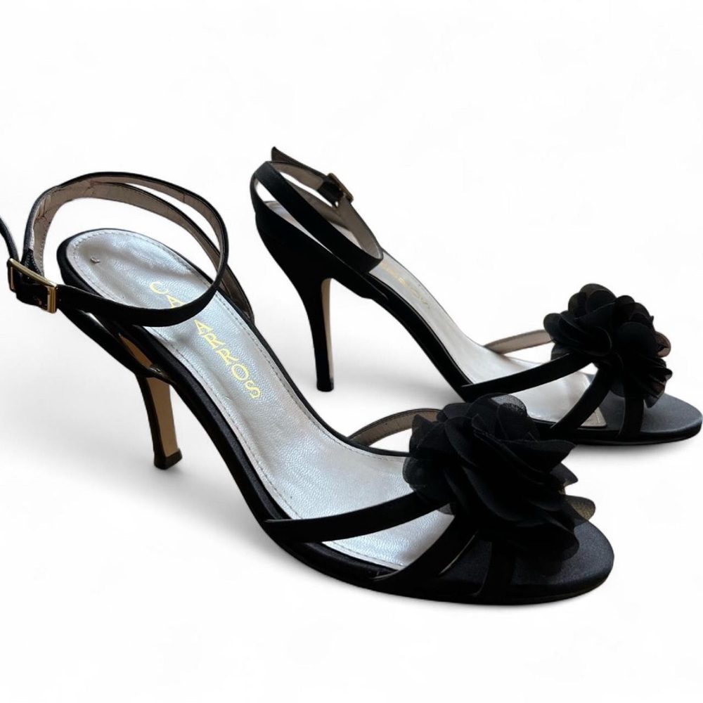 Caparros Black Heels with Floral Detail